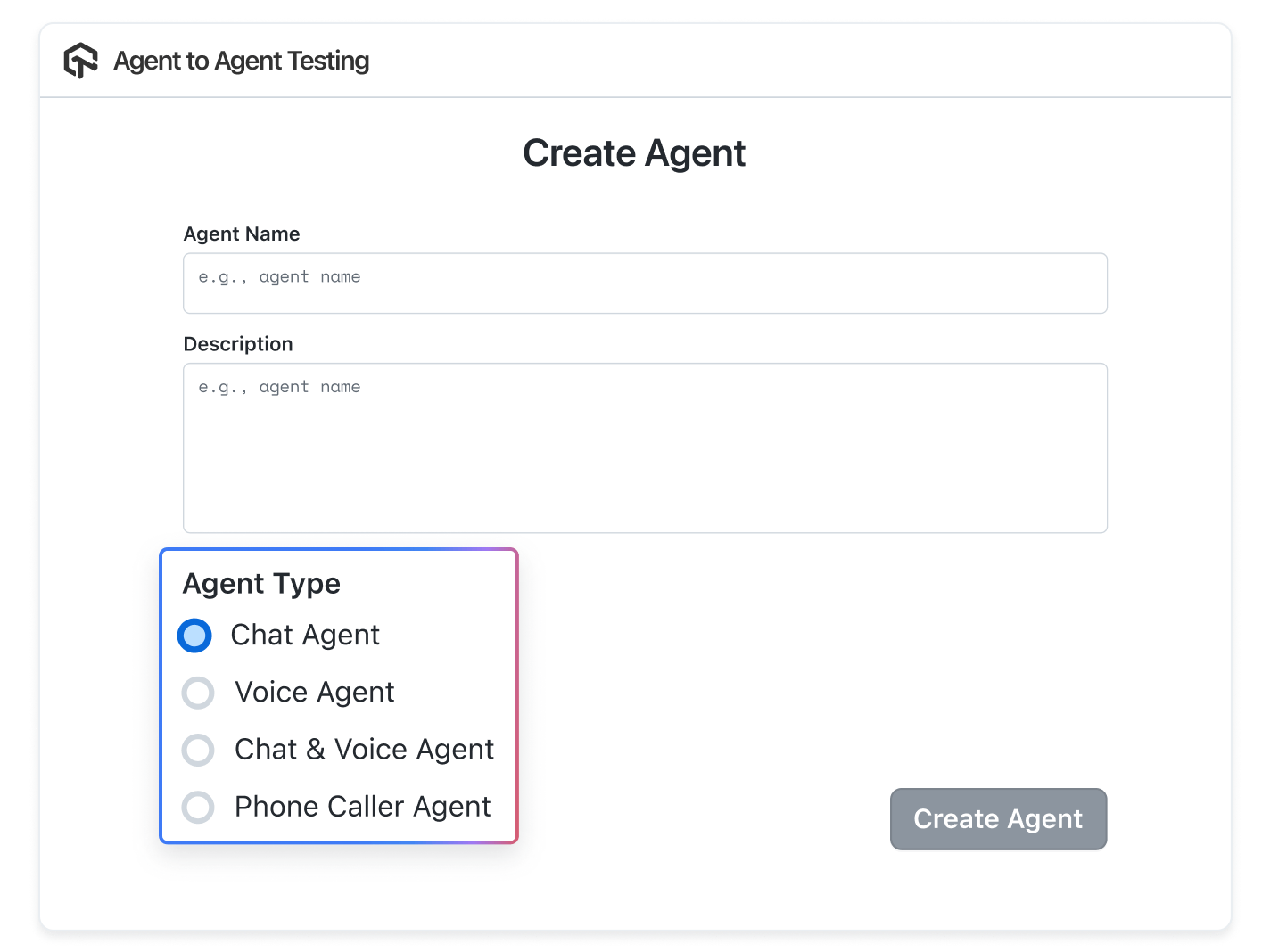 Test AI-powered Chat, Voice, or Calling Agents